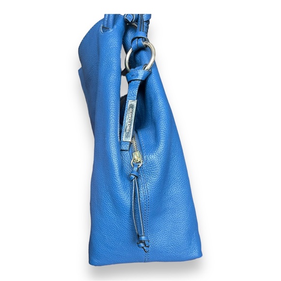 Vince Camuto Aaron Hobo Bag Purse in Pebbled Leather Blue Shade Dark Jean - Picture 8 of 15
